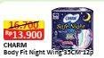 Promo Harga CHARM Safe Night Wing 35cm 12 pcs - Alfamart