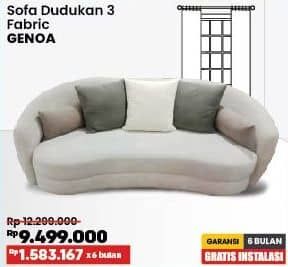 Promo Harga Courts Genoa Sofa Cashew Dudukan 3 Fabric  - COURTS