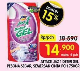 Promo Harga Attack Jaz1 DeterGel Pesona Segar, Semerbak Cinta 750 ml - Superindo