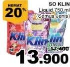 Promo Harga SO KLIN Liquid Detergent All Variants 750 ml - Giant