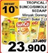 Promo Harga BIMOLI/ SUNCO/ TROPICAL/ SEDAAP Minyak Goreng 2ltr  - Giant