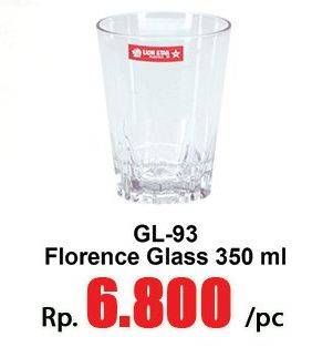 Promo Harga LION STAR Florence Glass GL-93 350 ml - Hari Hari