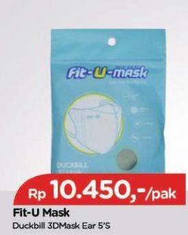 Promo Harga FIT-U-MASK Masker Duckbill 3D 5 pcs - TIP TOP