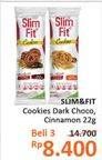 Promo Harga SLIM & FIT Cookies Dark Choco, Raisin Cinamon per 3 pcs 22 gr - Alfamidi