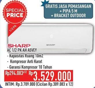 Promo Harga SHARP AH-A5VEY | AC 1/2PK  - Hypermart