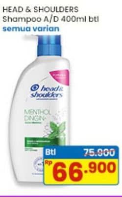 Promo Harga Head & Shoulders Shampoo All Variants 400 ml - Indomaret