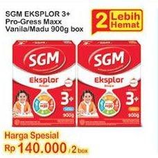 Promo Harga SGM Eksplor 3+ Susu Pertumbuhan Vanila, Madu 900 gr - Indomaret