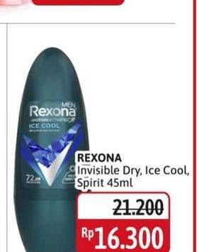 Promo Harga Rexona Men Deo Roll On Invisible Dry, Ice Cool 45 ml - Alfamidi