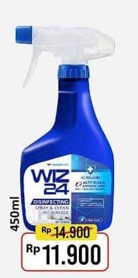 Promo Harga WIZ 24 Disinfecting Spray and Clean All Surface 450 ml - Alfamart