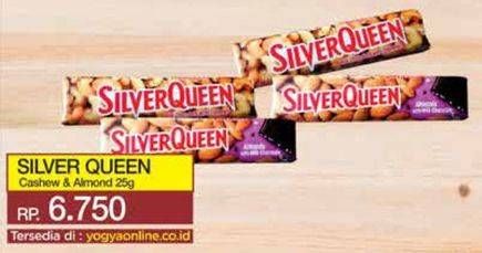 Promo Harga Silver Queen Chocolate Almonds, Cashew 25 gr - Yogya