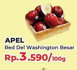 Promo Harga Apel Red Del Washington Besar per 100 gr - Yogya