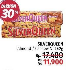 Promo Harga SILVER QUEEN Chocolate Almonds, Cashew 62 gr - LotteMart