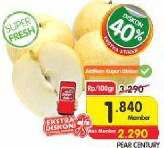 Promo Harga Pear Century per 100 gr - Superindo