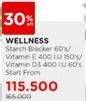 Promo Harga Wellness Starch Blocker/Wellness Vitamin E Natural 400IU/Wellness Vitamin D3 400IU  - Watsons