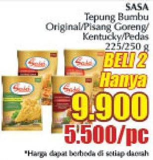 Promo Harga Sasa Tepung Bumbu Original, Pisang Goreng, Kentucky, Pedas per 2 sachet - Giant