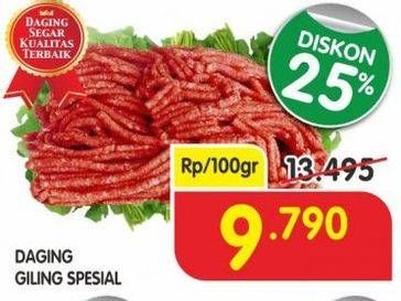 Promo Harga Daging Giling Sapi Spesial per 100 gr - Superindo