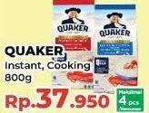 Promo Harga Quaker Oatmeal Instant, Quick Cooking 800 gr - Yogya