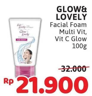 Promo Harga Glow & Lovely (fair & Lovely) Facial Foam Brightening Multi Vitamin, Bright C Glow Vitamin C 100 gr - Alfamidi