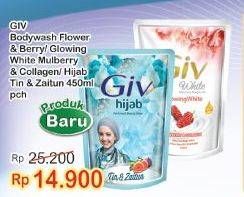 Promo Harga GIV Body Wash Passion Flowers Sweet Berry, Hijab Tin Zaitun, Mulberry Collagen, Mulbery Colagen 450 ml - Indomaret