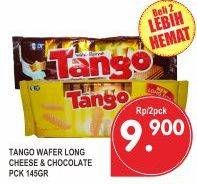 Promo Harga TANGO Long Wafer Cheese, Chocolate per 2 pcs 145 gr - Superindo