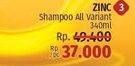 Promo Harga Zinc Shampoo All Variants 340 ml - LotteMart