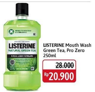 Promo Harga Listerine Mouthwash Antiseptic Natural Green Tea, Multi Protect Zero 250 ml - Alfamidi