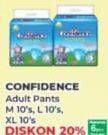 Promo Harga Confidence Adult Diapers Pants XL10, L10, M10 10 pcs - Yogya