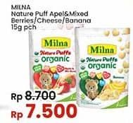 Promo Harga Milna Nature Puffs Organic Apple Mix Berries, Banana, Cheese 15 gr - Indomaret