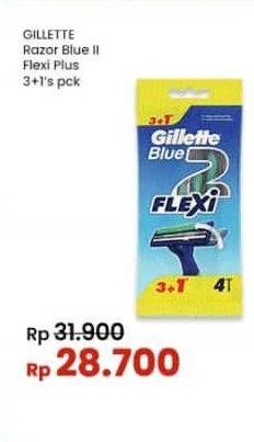 Promo Harga Gillette Blue II Plus Flexi Plus 4 pcs - Indomaret