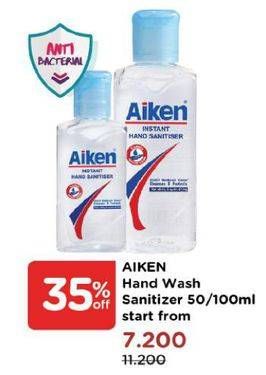 Promo Harga Aiken Hand Sanitizer 50ml/100ml  - Watsons
