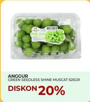 Promo Harga Anggur Shine Muscat Green Seedless 525 gr - Yogya