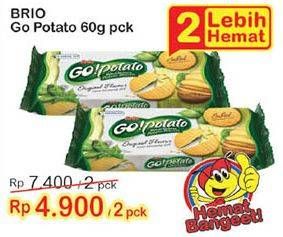 Promo Harga SIANTAR TOP GO Potato Biskuit Kentang per 2 pouch 60 gr - Indomaret