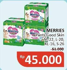 Promo Harga Merries Pants Good Skin XL16, S26, L20, M22 16 pcs - Alfamidi