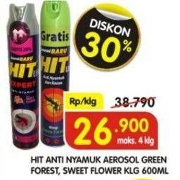 Promo Harga HIT Aerosol Green Forest, Sweet Flower 600 ml - Superindo