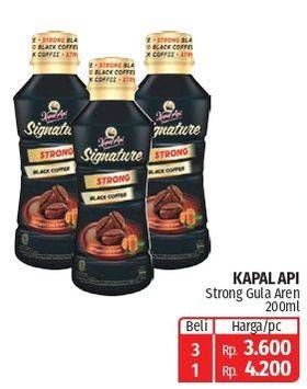 Promo Harga Kapal Api Kopi Signature Drink Strong Black Coffee 200 ml - Lotte Grosir