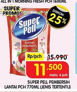 Promo Harga Super Pell Pembersih Lantai 770 ml - Superindo
