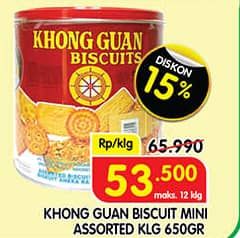 Promo Harga Khong Guan Assorted Biscuit Red Mini 650 gr - Superindo