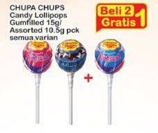 Promo Harga CHUPA CHUPS Lollipop Candy Assorted, Gumfilled 10 gr - Indomaret