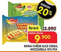 Promo Harga Emina Cheese Slice Cedda, Mozza 150 gr - Superindo