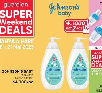 Promo Harga Johnsons Baby Milk Bath Milk + Rice 500 ml - Guardian