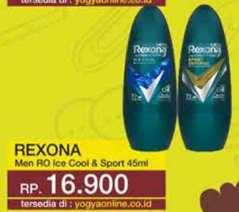 Promo Harga Rexona Men Deo Roll On Ice Cool, Sport Defence 45 ml - Yogya