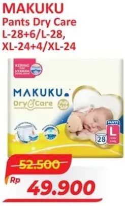 Promo Harga Makuku Dry & Care Celana XL24, XL24+4, L28+6, L28 24 pcs - Alfamart