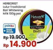 Herborist Lulur Tradisional Bali 100 gr Diskon 25%, Harga Promo Rp14.900, Harga Normal Rp19.900, Poinku +500 Poin,  Cashback Rp2.000 dengan OVO min transaksi Rp15.000