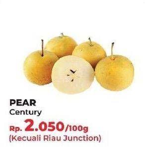 Promo Harga Pear Century per 100 gr - Yogya