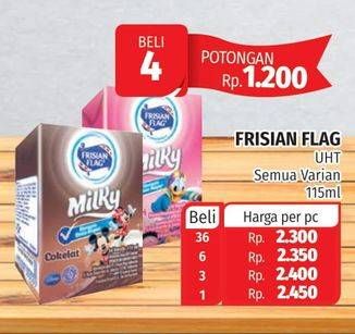 Promo Harga FRISIAN FLAG Susu UHT Milky Chocolate, Strawberry 115 ml - Lotte Grosir