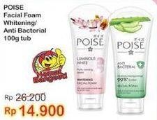 Promo Harga POISE Facial Foam Anti Bacterial, Luminous White 100 ml - Indomaret