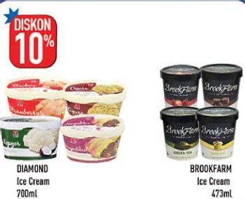 Promo Harga DIAMOND Ice Cream 700ml / BROOKFARM Ice Cream 473ml  - Hypermart