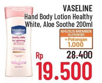 Promo Harga VASELINE Intensive Care Healthy White, Aloe Soothe 200 ml - Alfamidi