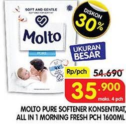 Promo Harga MOLTO Pure Softener, All in 1 Morning Fresh 1600 mL  - Superindo