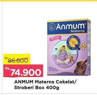 Promo Harga ANMUM Materna Cokelat, Strawberry White Chocolate 400 gr - Alfamart